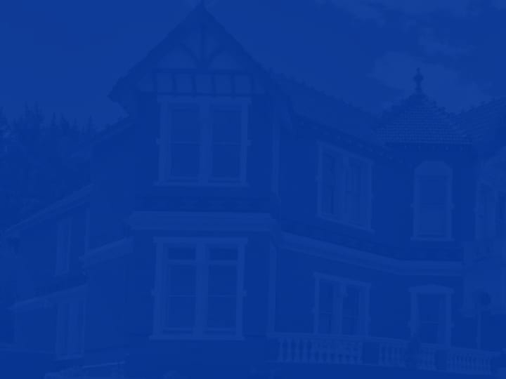 Heritage church building silhouetted with blue colour overlay