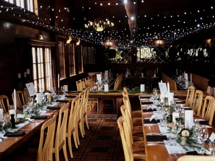 Interior at Powderhorn Chateau during a wedding celebration